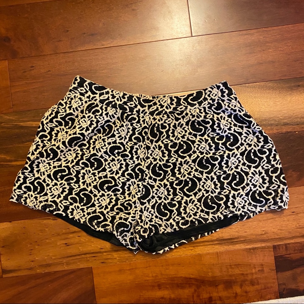Black and cream layered shorts